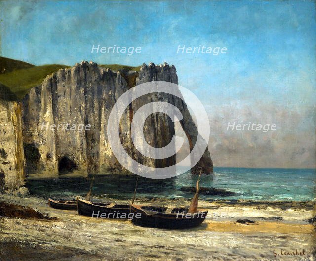 The Cliffs in Étretat, 1869. Creator: Courbet, Gustave (1819-1877).