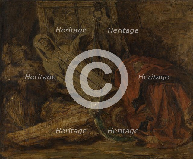 Still Life with Sculpture, c1870s. Creator: Willem Linnig II.