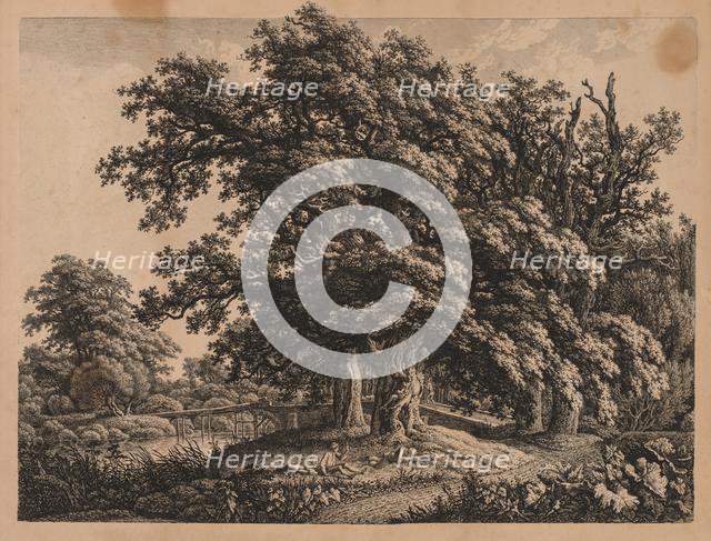 Landscape and Bridge with Three Figures. Creator: Carl Wilhelm I Kolbe (German, 1757-1835).