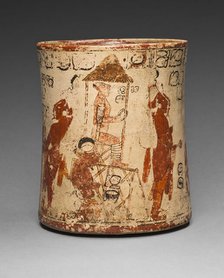 Vessel Depicting a Sacrificial Ceremony for a Royal Accession, A.D. 650/800. Creator: Unknown.