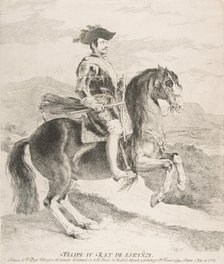 Philip IV on horseback, after Velázquez, 1778. Creator: Francisco Goya.