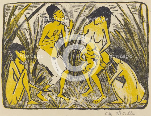 Finding of Moses (Auffindung des Moses), c. 1920. Creator: Otto Mueller.