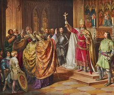 The coronation of Rudolph I of Habsburg (1273-1291) in Frankfurt, 1846. Creator: Engerth; Eduard von (1818-1897).