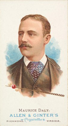 Maurice Daly, Billiard Player, from World's Champions, Series 1 (N28) for Allen & Ginter C..., 1887. Creator: Allen & Ginter.