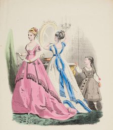 Fashion plate - Journal des Demoiselles II, 1868. Creator: Emile Préval.