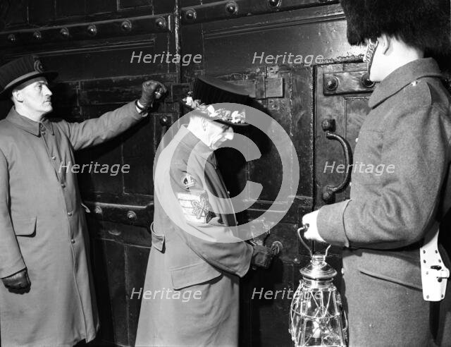 Ceremony of the Keys, Tower of London, c1955. Creator: Arthur Charles Kirby Ware.