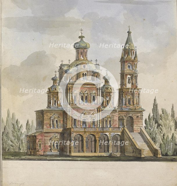 Project for the Church of the Dormition of the Theotokos at the Pokrovka Street in Moscow. Artist: Quarenghi, Giacomo Antonio Domenico (1744-1817)