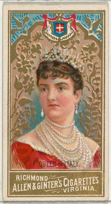 Queen of Italy, from World's Sovereigns series (N34) for Allen & Ginter Cigarettes, 1889., 1889. Creator: Allen & Ginter.