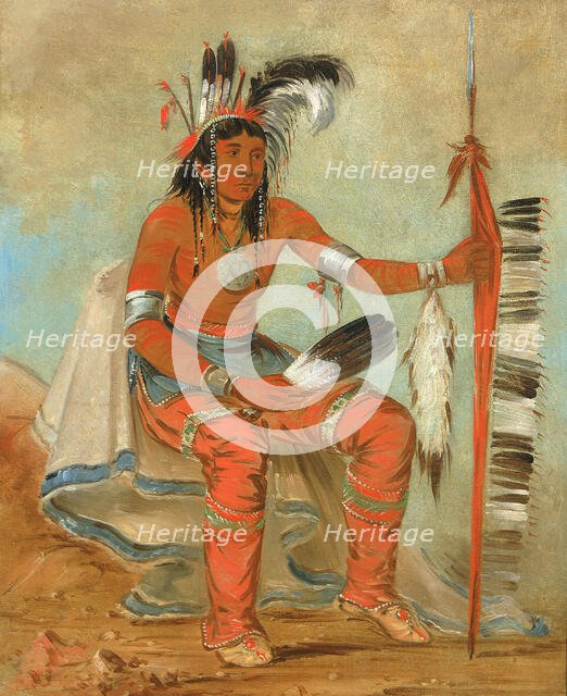 O'n-daig, The Crow, a Dandy, 1836. Creator: George Catlin.