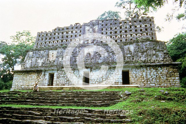 View of Temple No. 33, known as 'Temple of the bird and the jaguar' in the Mayan ruins of Yaxchilan.