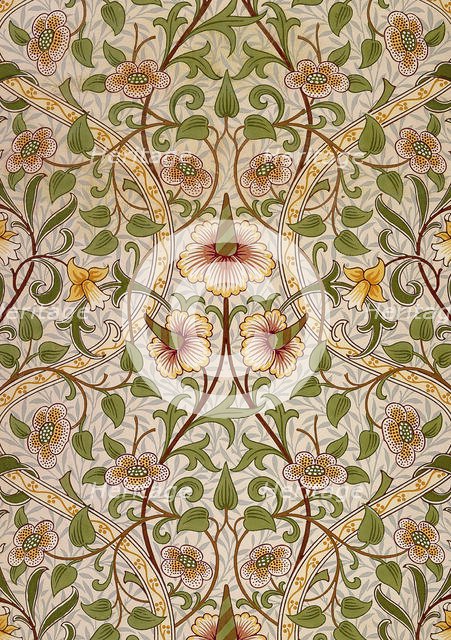 Decorative fabric, 1876-1890. Creator: Morris, William, Morris Tapestry Works (1834-1896).