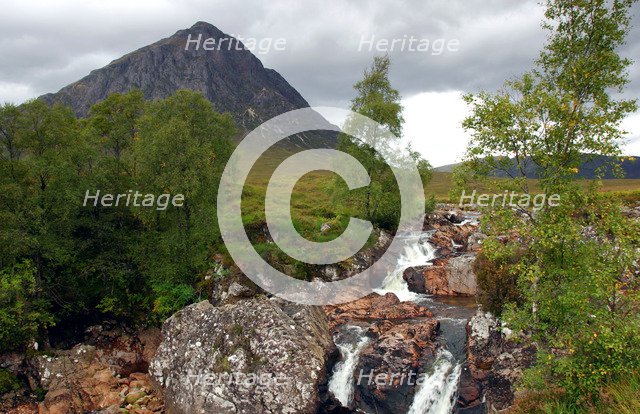 River Etive and Buachaille Etive Mor, Glencoe, Highland, Scotland.