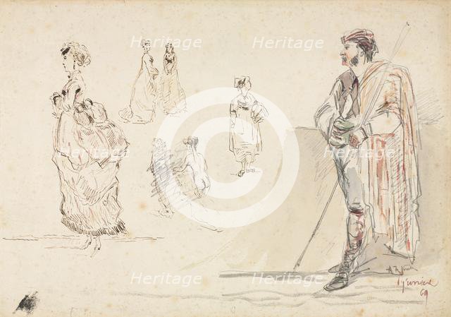 Sketches of Figures, 1869. Creator: Alphonse Marie Adolphe de Neuville (French, 1835-1885).