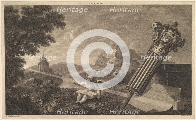 Frontispiece to Joshua Kirby's "Perspective of Architecture" (1761), July 1760. Creator: William Woollett.