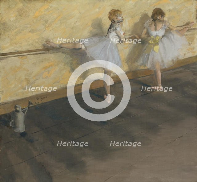 Dancers Practicing at the Barre, 1877. Creator: Edgar Degas.