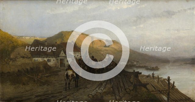 On the Dniester River, 1875. Creator: Jozef Brandt.