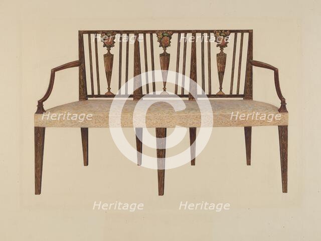 Settee--Sheraton Style, c. 1939. Creator: Charles Henning.