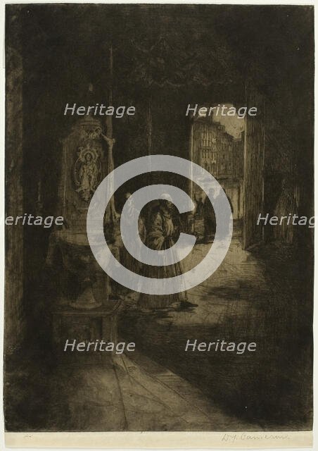 Church Interior, Venice, plate sixteen from the North Italian Set, 1896. Creator: David Young Cameron.