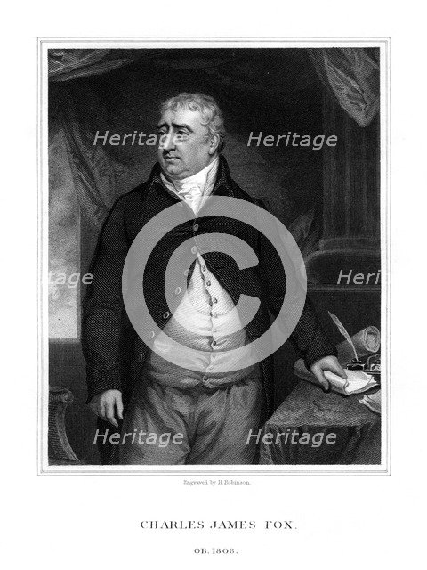 Charles James Fox, British politician, (1833).Artist: H Robinson
