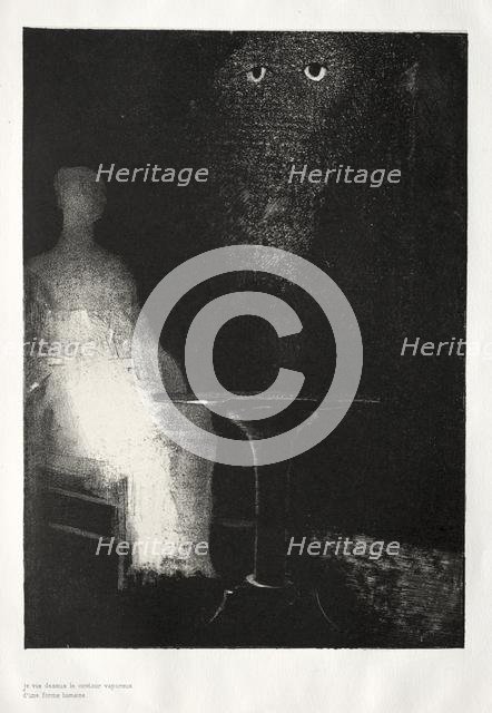 The Haunted House: I Continued to Gaze on the Chair, and Fancied I Saw on it a Pale Blue..., 1896. Creator: Odilon Redon (French, 1840-1916); Auguste Clot (French, 1858-1936).