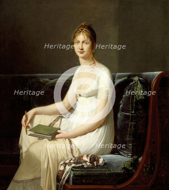 Portrait of a Woman 

Holding a Pencil and a Drawing Book, c1808. Creator: Robert Lefevre.