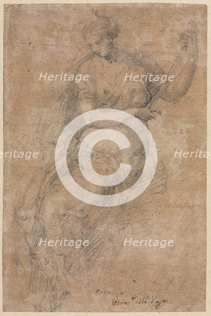 Allegorical Figure (recto and verso) , 16th century. Creator: Niccolo dell' Abbate (Italian, c. 1512-1571).