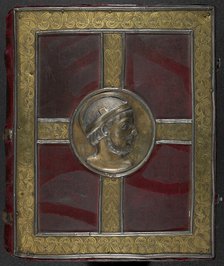 In the centre, a silver gilt medallion, probably representing the Emperor Lothaire...9th cent. Creator: Unknown.