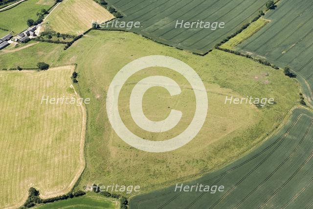 Enclosed settlement earthwork on Robin a Tiptoe Hill, near Tilton on the Hill, Leicestershire, 2018. Creator: Historic England Staff Photographer.