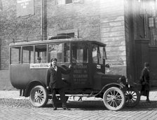 Driver/owner August Rothoff with his Ford bus, Landskrona, Sweden, 1923. Artist: Unknown