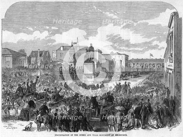 Inauguration of the Burke and Wills Monument at Melbourne, Australia, 1865. Artist: Unknown