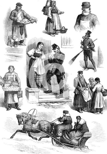 Sketches from St. Petersburg, by our special artist, 1874. Creator: Unknown.