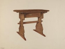 Trestle Table, c. 1939. Creator: Charles Henning.