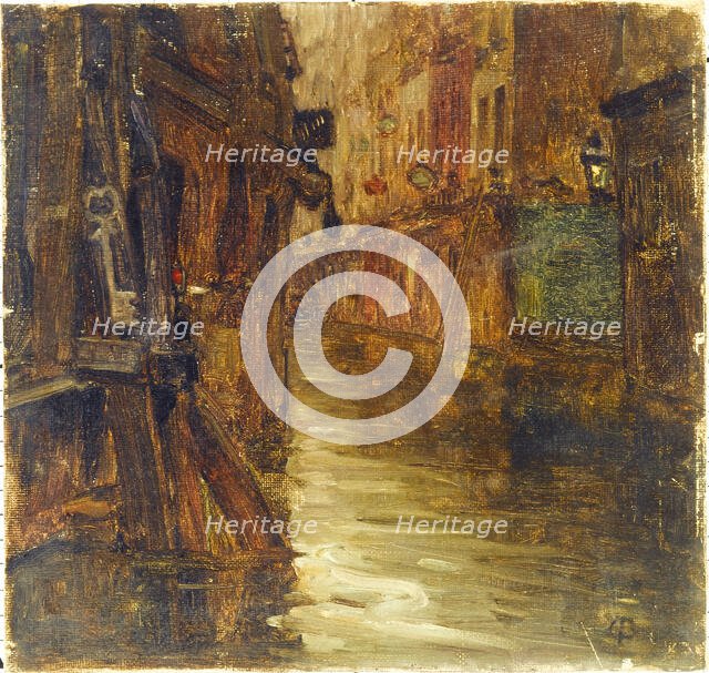 Rue de Bièvre, view of boulevard Saint-Germain (1910 floods), 1910. Creator: Germain Eugene Bonneton.