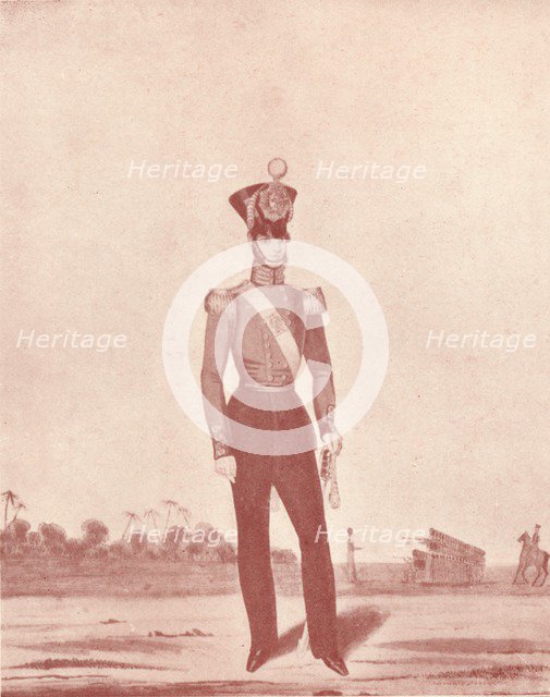 'Officers of the Madras Army (Infantry on the Line)', c1837-1843, (1909). Artist: William Hunsley.