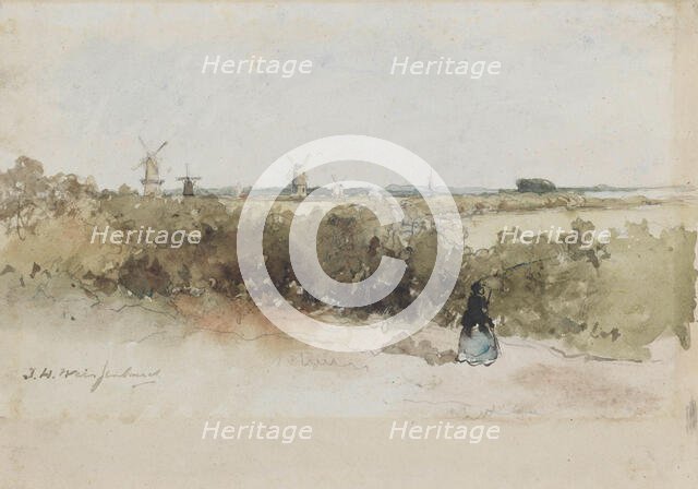 Landscape with windmills, 1834-1903. Creator: Jan Hendrik Weissenbruch.