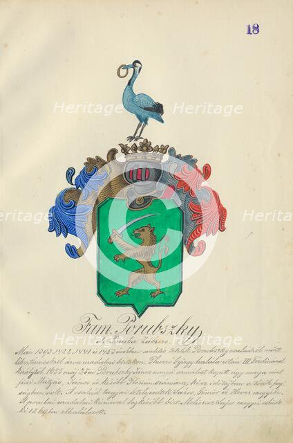 Coat of arms of the Porubska family, 1904-1910. Creator: Adolf Medzihradsky.