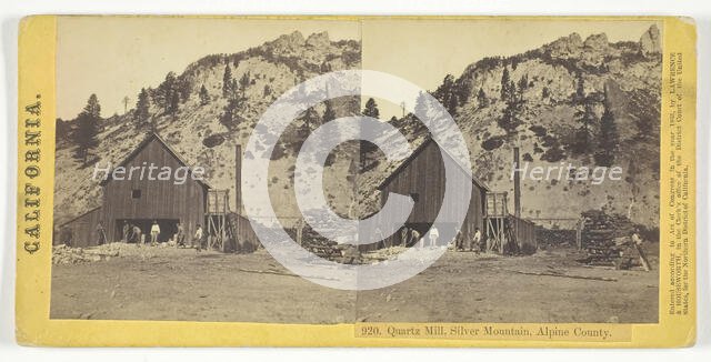 Quartz Mill, Silver Mountain, Alpine County, California, 1865. Creator: Lawrence & Houseworth.