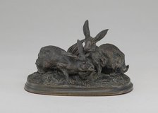 Group of Rabbits, model after 1846, cast probably before 1879. Creator: Pierre-Jules Mene.