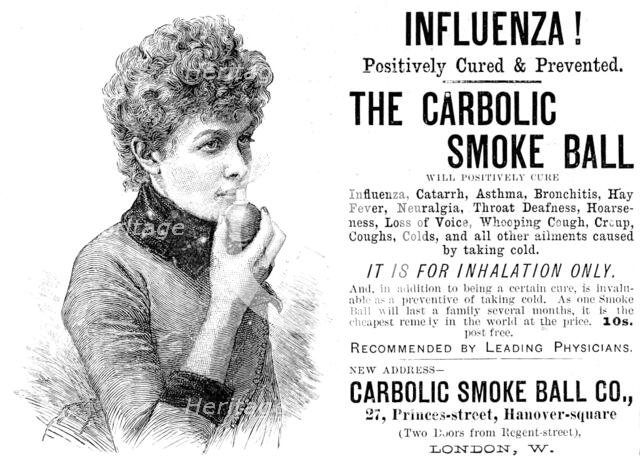 Advertisement for the Carbolic Smoke Ball, 1890. Creator: Unknown.