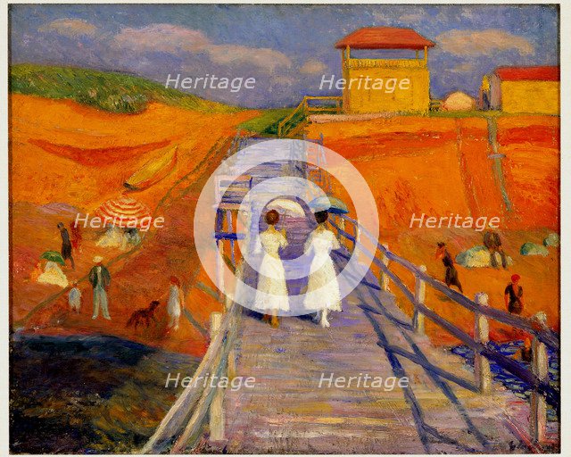 Cape Cod Pier, 1908. Artist: Glackens, William James (1870-1938)