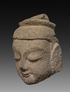 Fragment of Bodhisattva Head, possibly Yungang ?. Creator: Unknown.