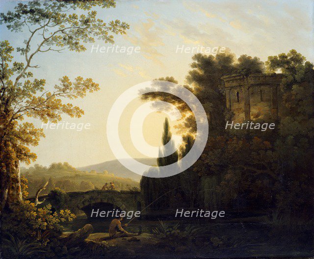 'Classical Landscape with a Temple', 1788. Artist: Richard Corbould.