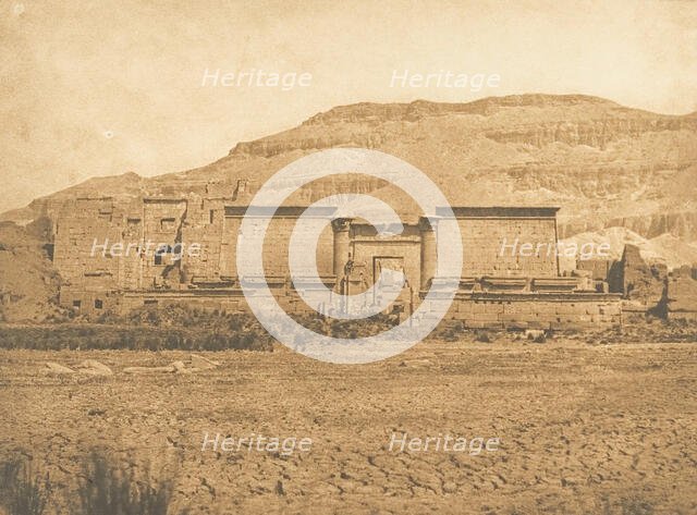 Vue générale de Médinet-habou, prise de l'Est (Thèbes), 1849-50. Creator: Maxime du Camp.