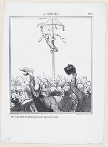 On avait tout de même joliment graissé le mât, 1869. Creator: Honore Daumier.