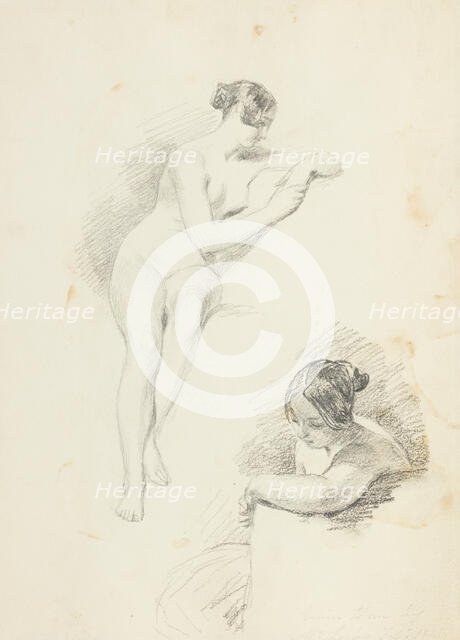 Two studies of a female nude, by February, 1841. Creator: Charles Robert Leslie.