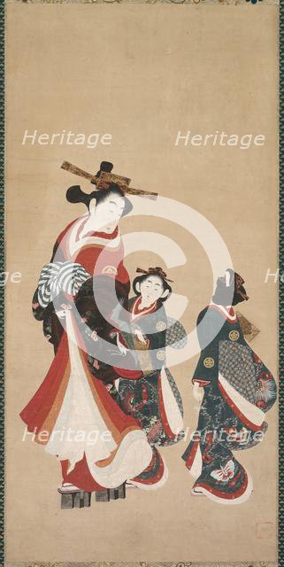 Courtesan and Attendants, c. 1748-1751. Creator: Engetsudo (Japanese), attributed to.