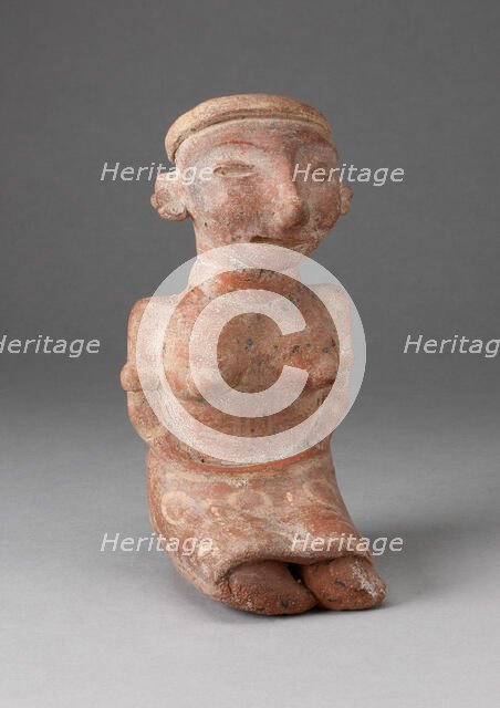 Seated Female Figurine with Patterned Skirt, 100 B.C./A.D. 300. Creator: Unknown.
