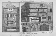 Four views of architectural features on buildings in Cloth Fair, Smithfield, City of London, 1800. Artist: Thomas Prattent