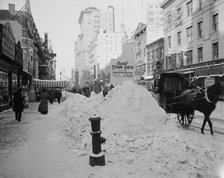 Piles of snow on Broadway, after storm, New York, c1905. Creator: Unknown.