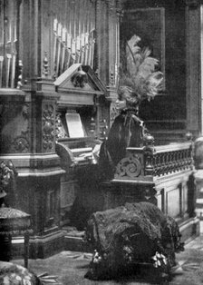 The Queen of Romania playing the organ, 1904. Artist: Unknown
